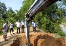 Đồng chí Trần Bình Quân, Tỉnh ủy viên- Bí thư Huyện ủy- Chủ tịch HĐND huyện kiểm tra công tác khắc phục hậu quả do mưa úng gây ra tại xã Vân Sơn, Thái Hòa, Tân Ninh.
