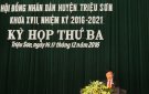 HĐND huyện Triệu Sơn tiến hành kỳ họp thứ 3 khóa XVII nhiệm kỳ 2016-2021.