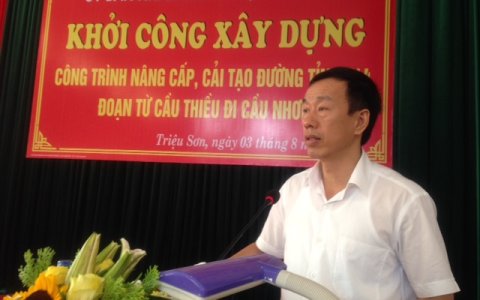 UBND Huyện khởi công xây dựng công trình nâng cấp, cải tạo đường Tỉnh lộ 514 từ Cầu Thiều đi Cầu Nhơm.