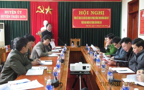 Huyện ủy Triệu Sơn tổ chức Hội nghị tổng kết công tác khối nội chính và phòng chống tham nhũng năm 2017, triển khai nhiệm vụ trọng tâm năm 2018