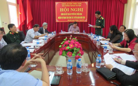 Hội đồng nghĩa vụ Quân sự huyện Triệu Sơn tổ chức hội nghị đánh giá kết quả sơ tuyển và triển khai công tác tuyển quân năm 2020