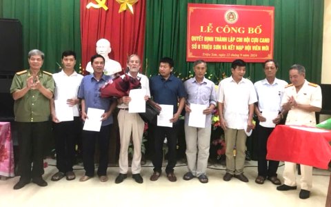 Công bố Quyết định thành lập Chi hội số 8 Hội Cựu Công an nhân dân Triệu Sơn