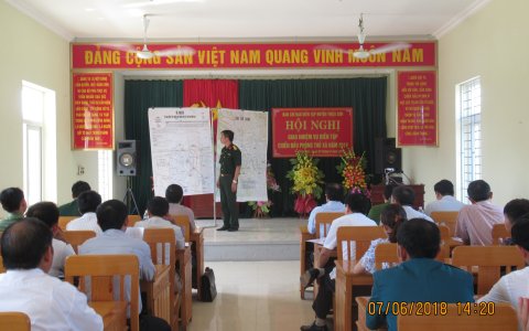 Ban chỉ đạo diễn tập huyện Triệu Sơn tổ chức hội nghị giao nhiệm vụ Diễn tập chiến đấu phòng thủ xã năm 2018.