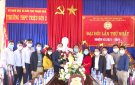 Đồng chí Lê Kim Chất, Phó Bí thư Thường Trực Huyện ủy, chúc mừng các thầy cô giáo nhân kỷ niệm 39 năm, ngày nhà giáo Việt Nam