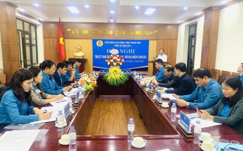 LĐLĐ tỉnh tổ chức tổng kết phong trào thi đua năm 2023, triển khai nhiệm vụ năm 2024, cụm thi đua số 5 tại huyện Triệu Sơn.