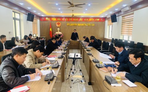 UBND huyện tổ chức hội nghị bỏ phiếu đề nghị xét, công nhận, xã đạt chuẩn NTM NC- NTM KM năm 2023.