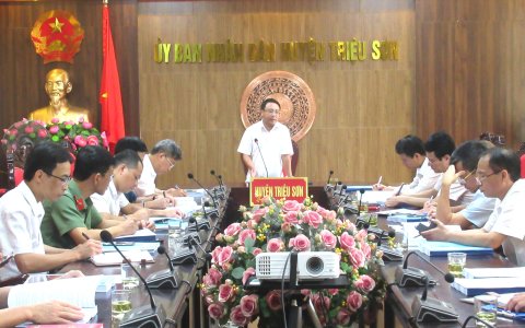 Hội nghị nghe báo cáo tiến độ hoàn thiện hồ sơ huyện Triệu Sơn đạt chuẩn nông thôn mới nâng cao năm 2024