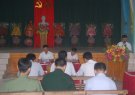 Đồng chí Trần Bình Quân, Tỉnh ủy viên, Bí thư Huyện ủy, Chủ tịch HĐND huyện làm việc với xã Xuân Thịnh