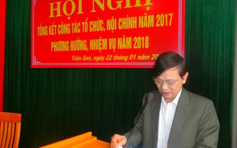 Thường trực Huyện ủy tổ chức hội nghị tổng kết công tác Tổ chức, công tác Nội chính năm 2017